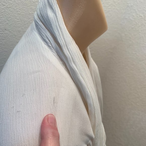 Vintage white jacket with attached scarf size 6 - Picture 7 of 12